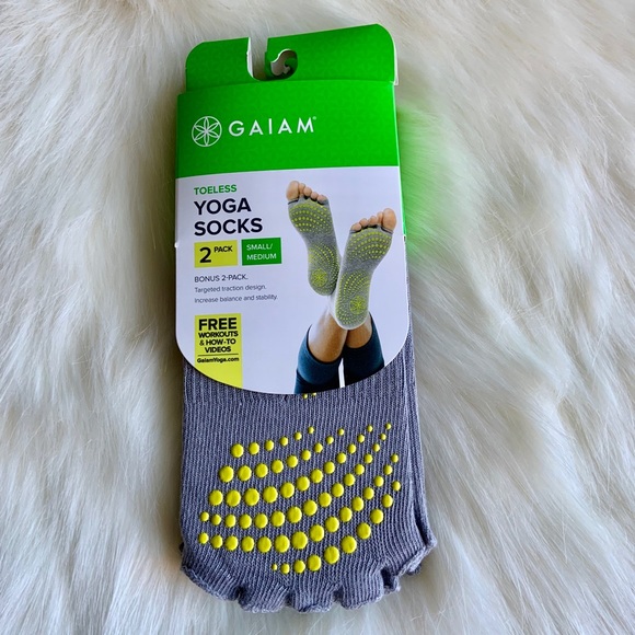 Yoga socks: GAIAM toeless yoga socks (2 pack) - Picture 4 of 4